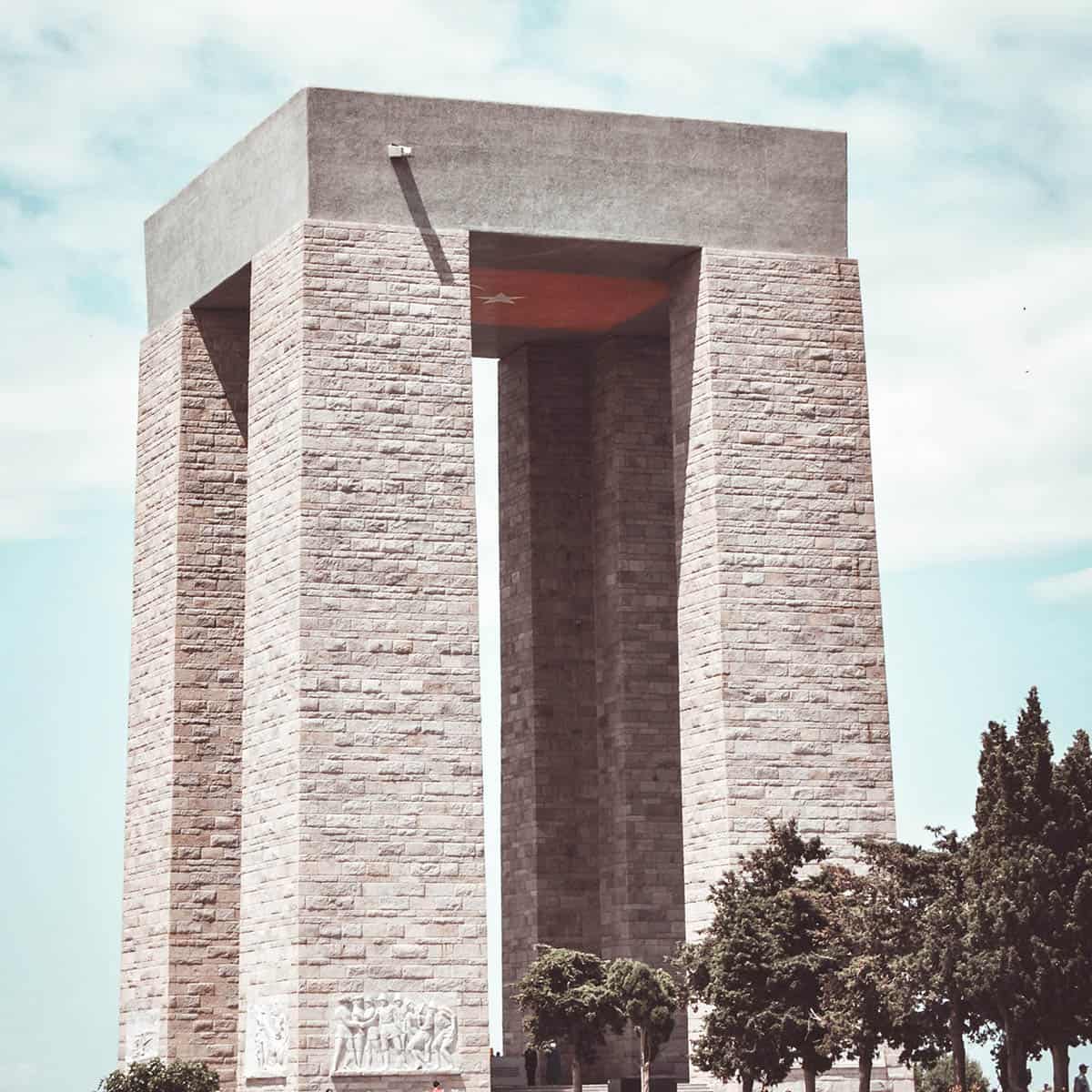 Çanakkale Martyrs' Memorial, a significant landmark honoring those who fought in World War I.