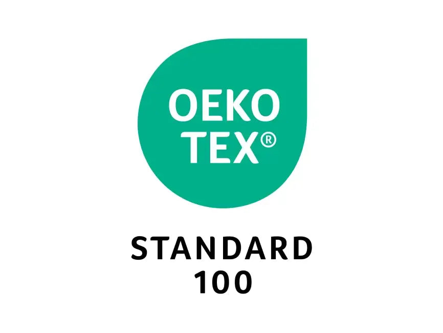 OEKO-TEX Standard 100 certification logo for textile safety and sustainability.