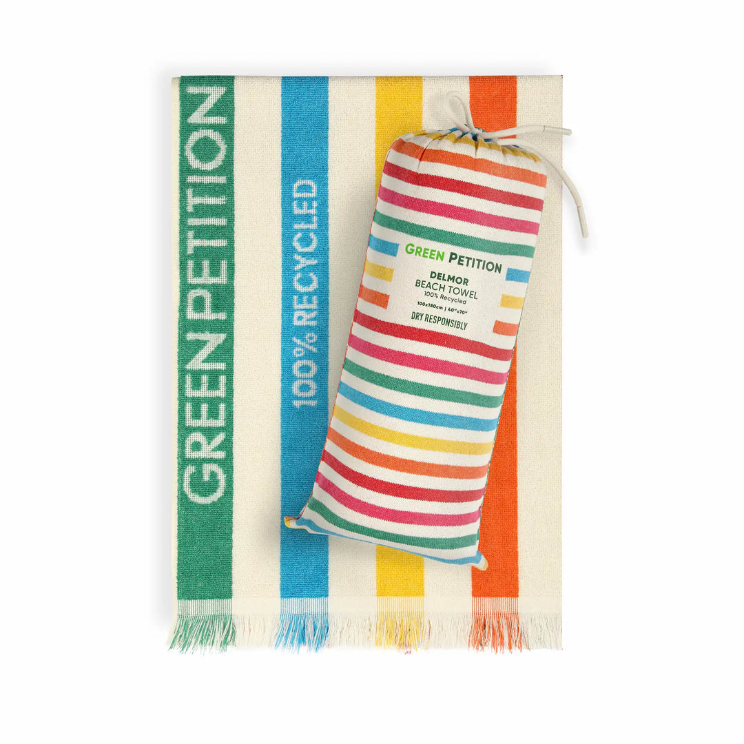 Colorful striped towel with &