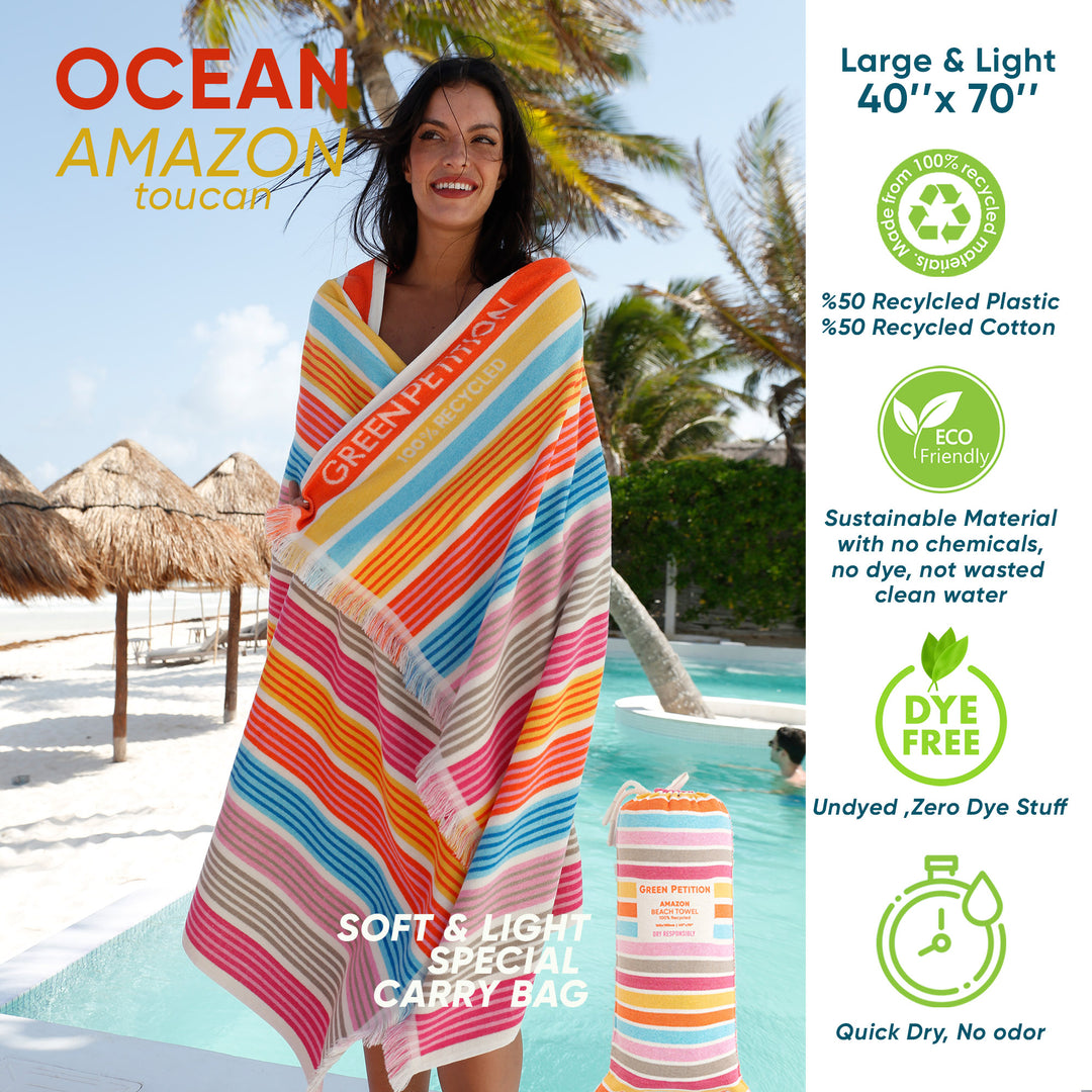 Ocean Amazon Toucan Beach Towel