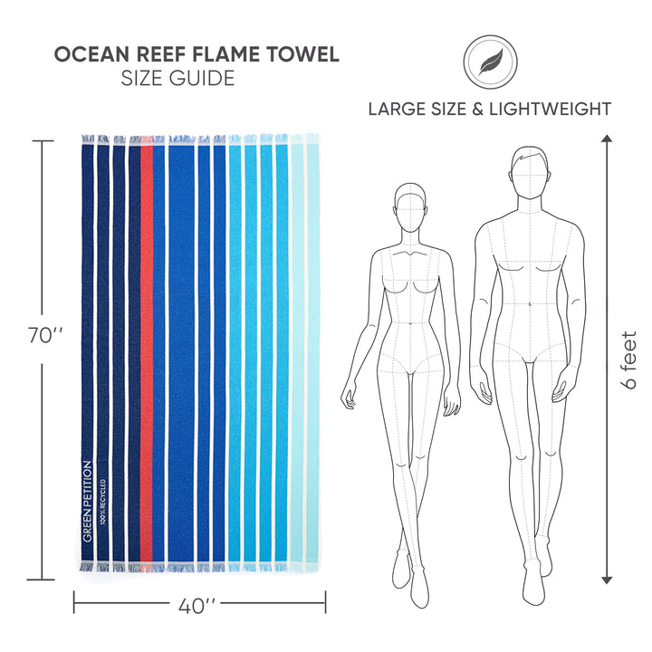 Ocean Reef Flame Beach Towel