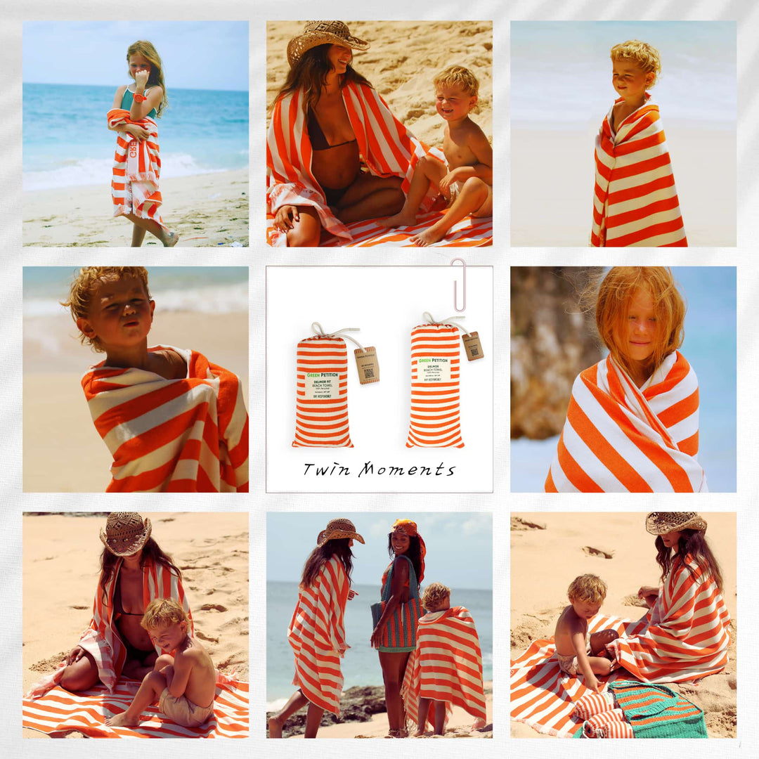 Twin Tides Tangerine Havlu Seti