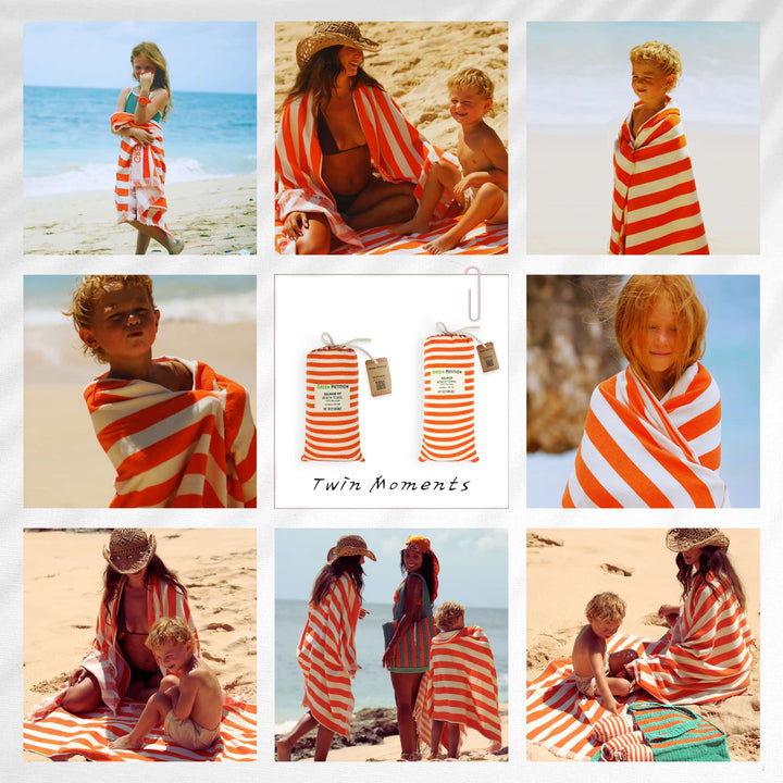 Twin Tides Tangerine Havlu Seti