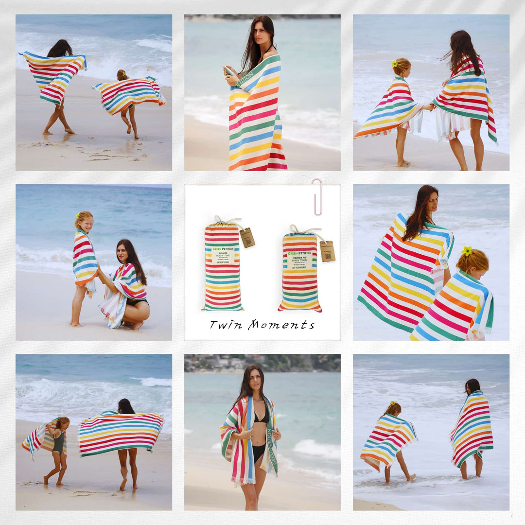 Twin Tides Tangerine Havlu Seti
