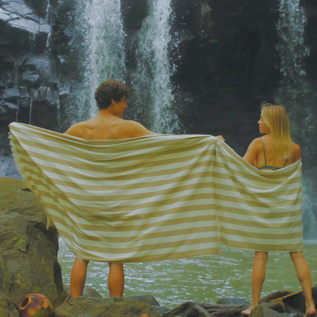 TWIN TIDES Sand Beige Matching Towel Set — Color Without Dye
