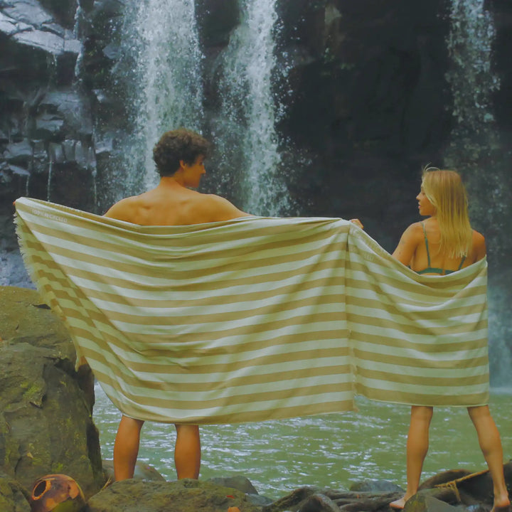 TWIN TIDES Sand Beige Matching Towel Set — Color Without Dye