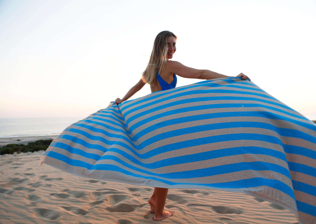 Dreamdecor Custom Beach Towel With Name – Personalized Striped Towel, 30x60 Inches, Fast Drying